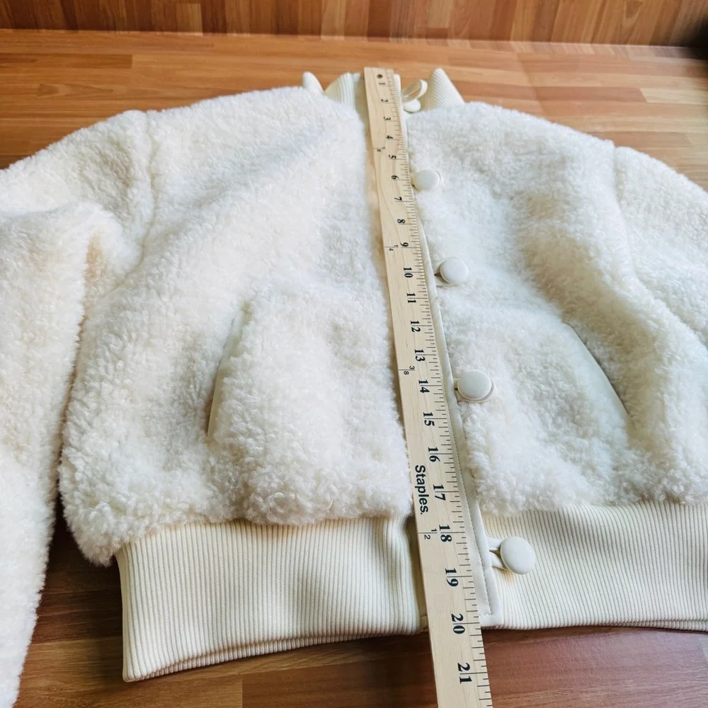 Blue Tilley x BARlll winter white thick fleece short winter coat size Xs